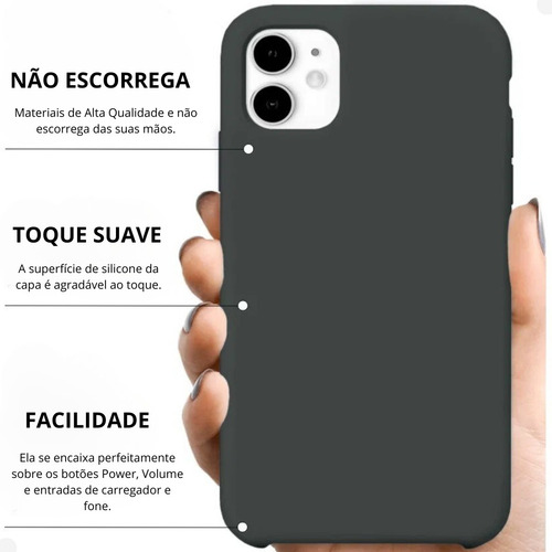 Capa Capinha Silicone Case Aveludada Compatível iPhone 13pro
