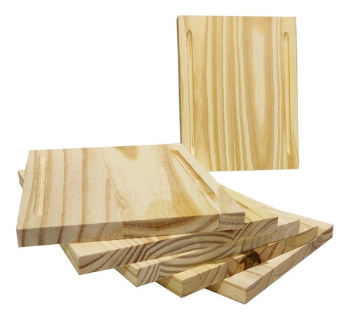 Plato Madera Set X 6 ,tablas De Picar