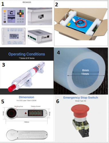 Kit Laser 130w Tarjeta Controlador Fuente Tubo Co2 Compresor