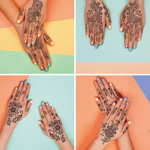 Pegatinas De Tatuaje De Henna Tatuajes Temporales Kit De Peg