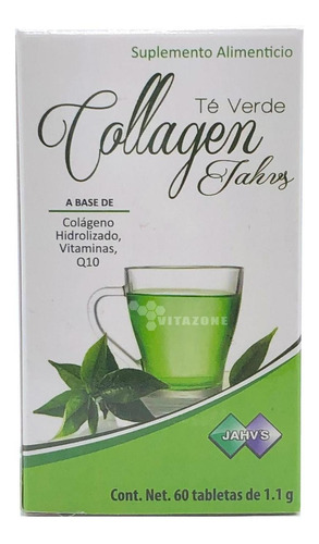 Colágeno Hidrolizado Sabor Té Verde 60 Tabletas Jahv's
