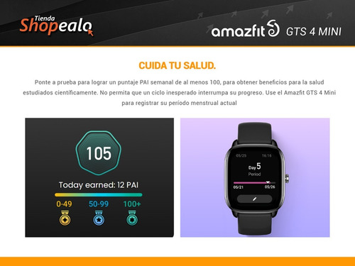 Smartwatch Reloj Inteligente Amazfit Gts4 Mini Negro Cuota-*