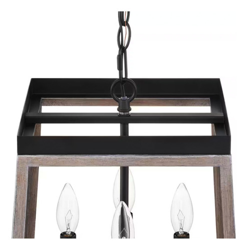 Lampara De Techo Colgante Moderna Candelabro De 4 Luces Estructura Gris