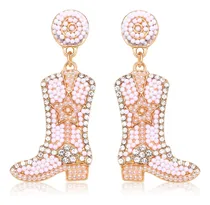 Comprar Aretes De Bota De Vaquera Con Cuentas Para Mujer, Aretes Bo.
