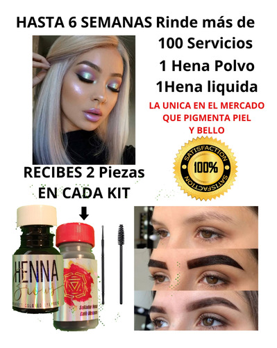 Kit Hena Ceja Hd Rinde Mas De 100 4k Microblading Henna