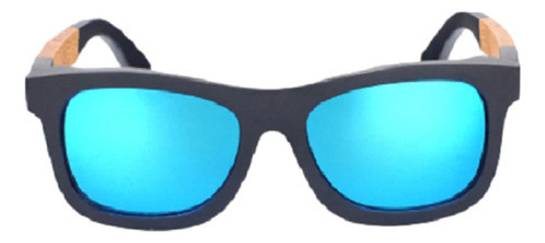 Gafas de madera Bonaire, color Bobo Bird, color azul, lente naranja