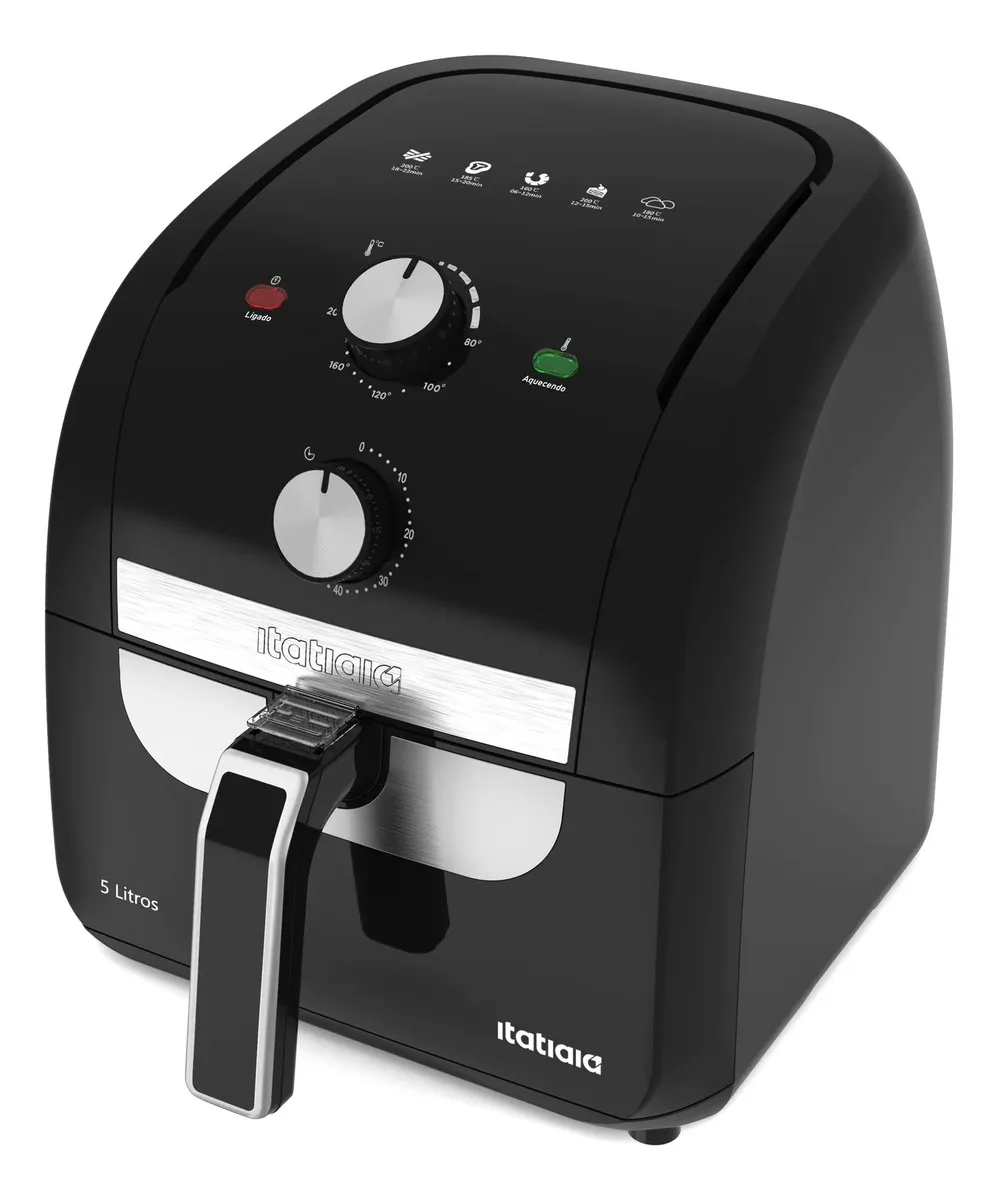 Fritadeira Eletrica Air Fryer 1500w 5 Litros Itatiaia Preto