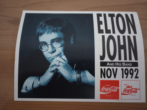 Calcomanía Elton John Coca Cola 1992