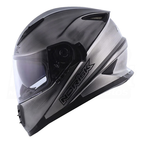 Capacete Fechado Oculos Sol Norisk Ff302 Iron Chrome Metal