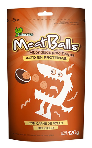 Premios Para Perro Alto En Proteina Naturance Meatball 120gr