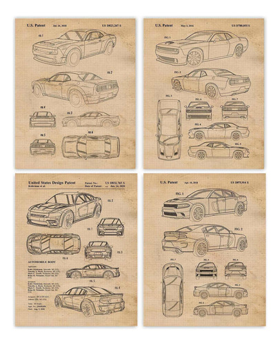 Vintage Dodge Demon, Challenger, Charger Hellcat Patent Pri.