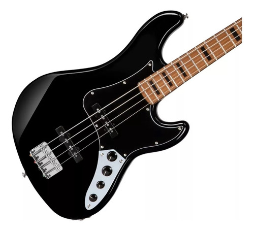 Contra Baixo Ativo Cort Gb64jj 4 Cordas Black Brilhante Cor Preto