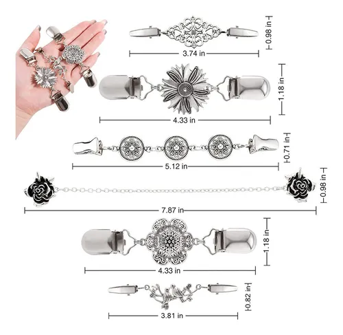 6 Uds Moda Suéter Chal Clips Ropa Pato Clip Bufanda Broche