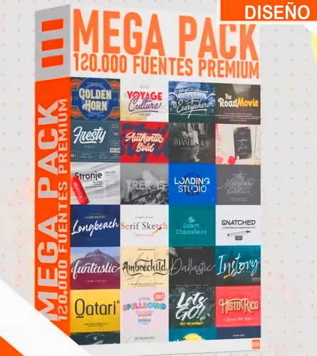 Mega Pack 120.000 Fuentes Tipográficas Para Diseño Y Edición