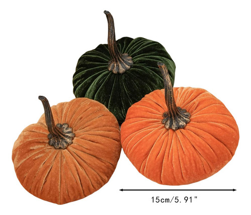 3 Piezas De Calabazas De Terciopelo, Calabazas De Estilo C