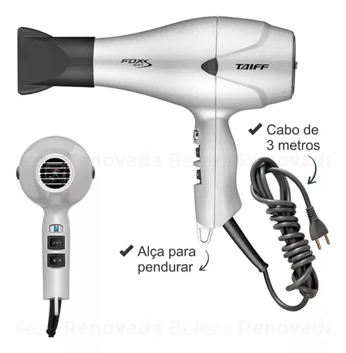 Secador De Cabelo Taiff Fox Íon S Prata 127v - 220v Lançamento