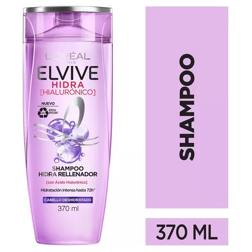  Shampoo Elvive L'oréal 370ml Hidra Hialuronico Loreal