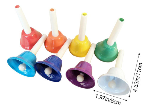 Juego De 8 Campanas De Mano De Colores, Instrumento Musical,