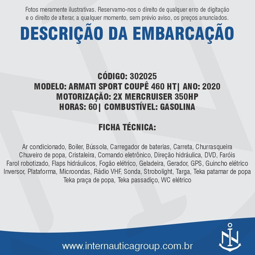 Armatti Sport Coupê 460 Ht 2020 Cimitarra Coral Armada