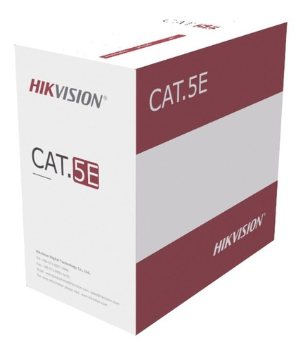 Bobina De Cable Utp Hikvision 305 Mts Cat 5e Cca Gris