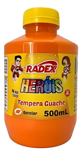 Tinta Tempera Guache Escolar Radex Pote 500ml Laranja