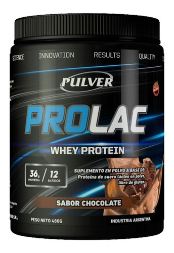 Suplemento en polvo Pulver  Prolac Whey Protein proteínas sabor chocolate en pote de 480g
