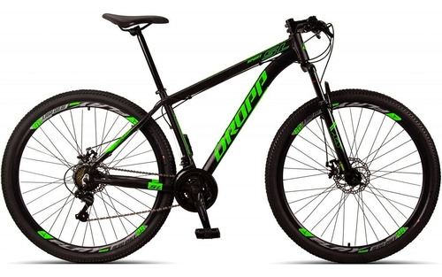 Bicicleta Montaña Rodado 29 Aluminio Cambios Shimano El Rey Color Negro - Verde Tamaño Del Cuadro M