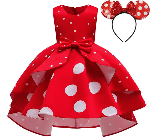 Dressy Daisy Red Polka Dot Fancy Party Dress Con Orejas De R