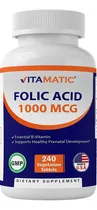 Comprar Acido Folico Vitamatic 240 Tabletas 1000 Mcg Sabor Sin Sabor