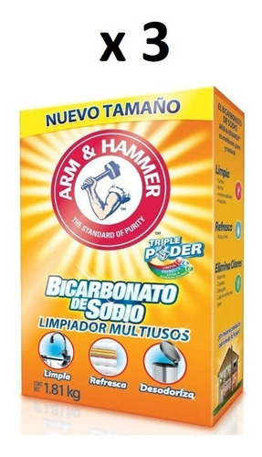 Bicarbonato De Sodio Arm & Hammer [3 Piezas De 1.81 Kg]