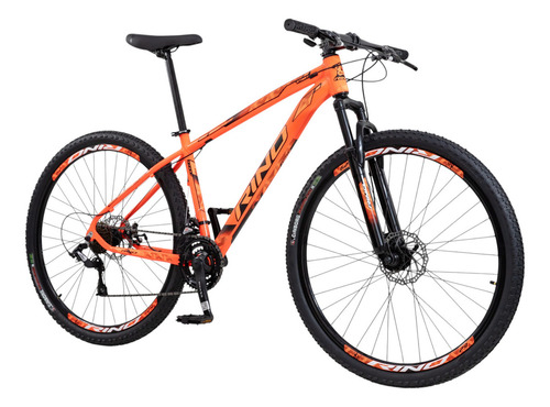Bicicleta Aro 29 Alumínio 24v Rino Start Mtb Disco Suspensão Cor Laranja/neón Tamanho Do Quadro 17
