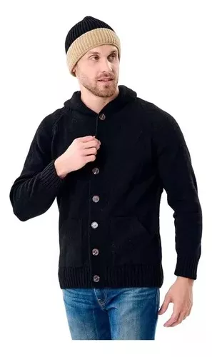 Sweater Cardigan Hombre Botones Lana Premium Olegario