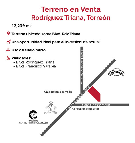 Terreno En Venta En Blvd. Rodriguez Triana En Torreon 