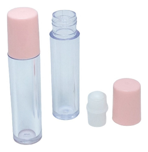 Embalagem De Maquiagem Frascos Plásticos Roll-on Vazio 10und Cor Rosa