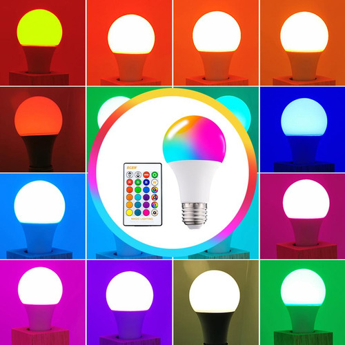 Bombilla Led Rgb Que Cambia De Color Con Control Remoto De 1