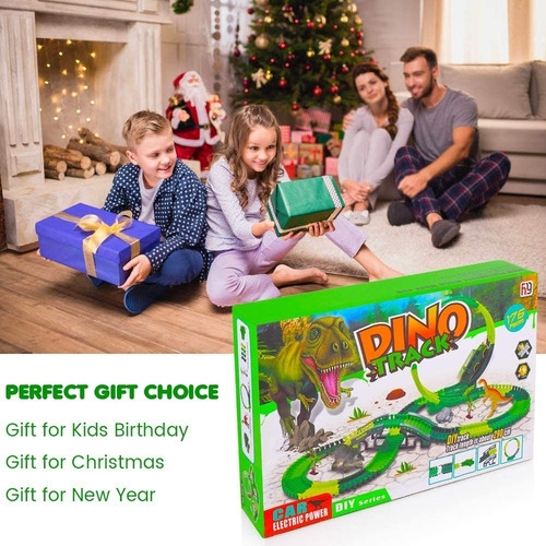 Imagen 7 de 8 de Niños Juguete Eléctrico Dinosaurio Rail Coche 184pcs