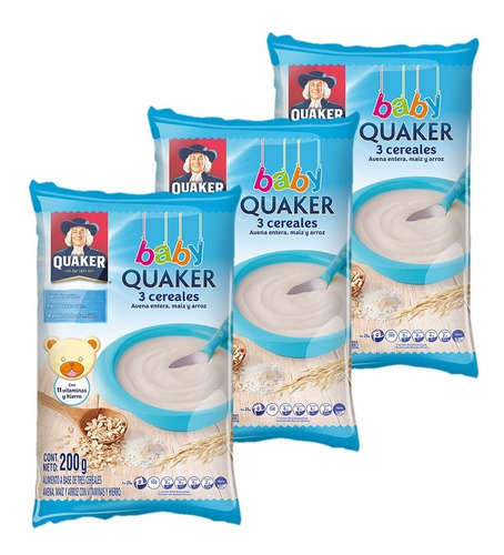 Cereal Infantil Baby Quaker X3 