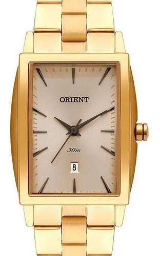 Relógio Orient Feminino Dourado Quadrado Lgss1015 C1kx