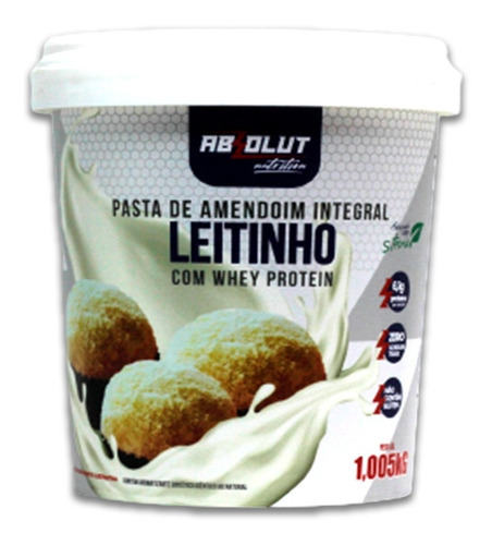 Pasta De Amendoim 1,005kg Leitinho Com Whey Protein, Absolut