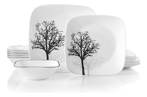 Corelle Service For 6, Resistente A Astillas, Timber Shadows