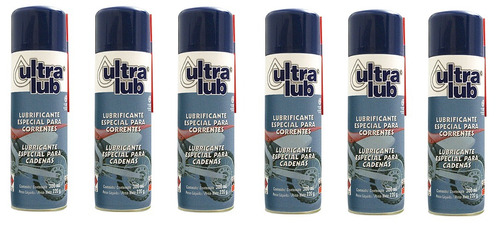 6 Unid Lubrificante Especial Correntes 300ml Ultralub Motos