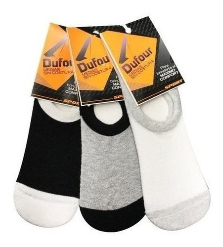Imagen 3 de 6 de Dufour Pack X3 Micro Medias Soquete Invisible Hombre - 2563