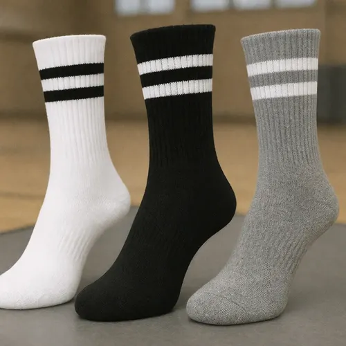 Nova Era Kit 3 Pares De Meias Cano Alto Unissex Academia Casual