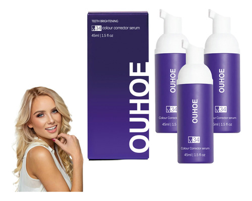 3×kit De Espuma Limpiadora Dental Con Corrección De Color D