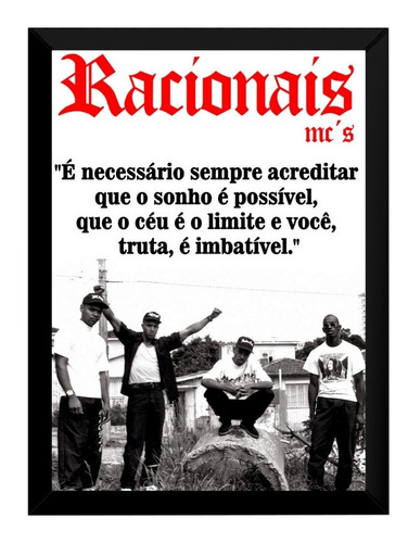 Quadro Racionais Mcs Frase A Vida É Um Desafio Rap Nacional