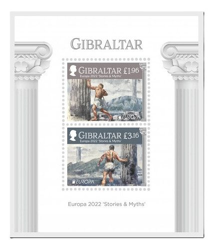 2022 Europa- Historias Y Mitos- Gibraltar (bloque) Mint