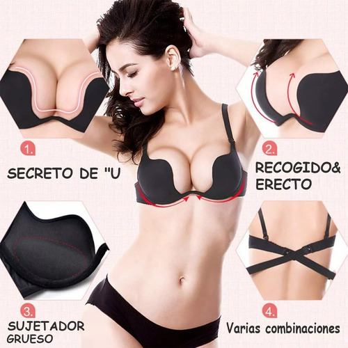 Sujetador Push Up Con Escote En V Profundo Para Mujer