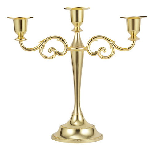 Candelabros Candelabros Candelabro De Oro De 3 Brazos C...