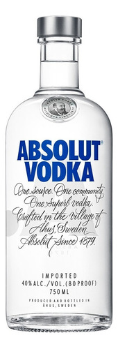 Absolut Original Vodka De Suecia Botella De 750 Ml