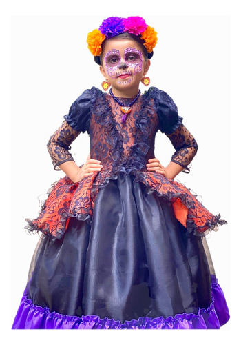 Vestido Catrina Frida - Vestido Dia De Muertos - Halloween
